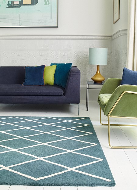 Albany Diamond Rug Teal