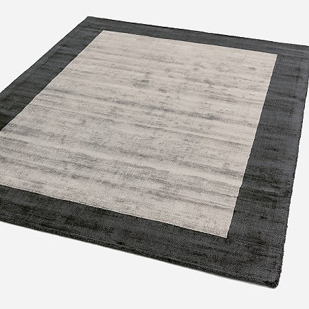 Blade Border Rug Silver Charcoal