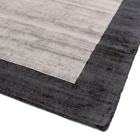 Blade Border Rug Silver Charcoal