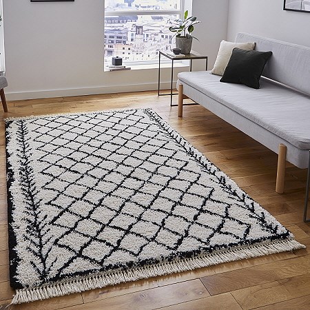 Boho Rugs 7043 White Black