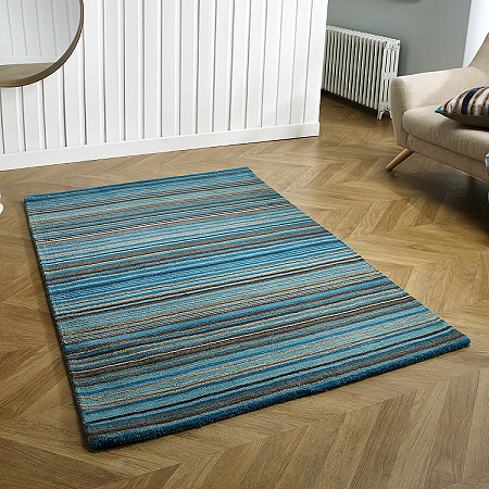 Carter Rugs Teal Stripe