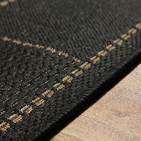 Checked Flatweave Runner Black