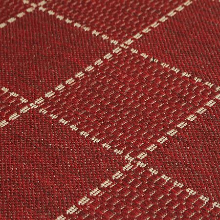 Checked Flatweave Runner Red