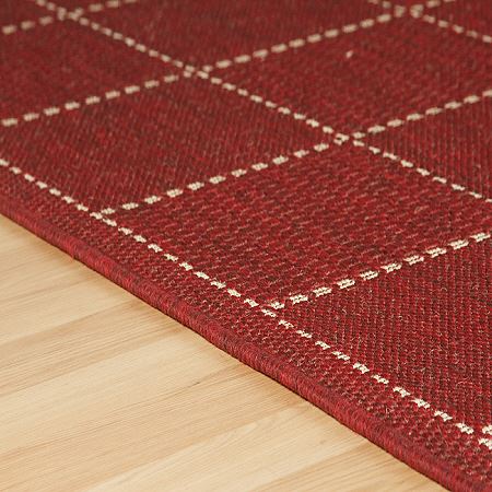 Checked Flatweave Runner Red