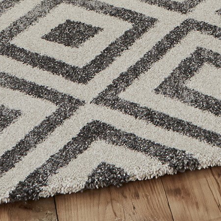 Elegant Grey White Rug 4893