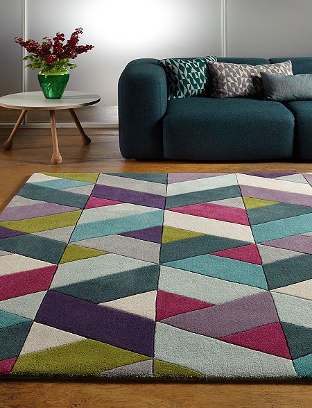 Funk Rugs Chevron Blue Green