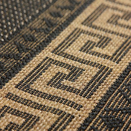 Greek Key Flatweave Runner Black