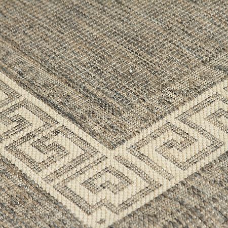 Greek Key Flatweave Runner Grey