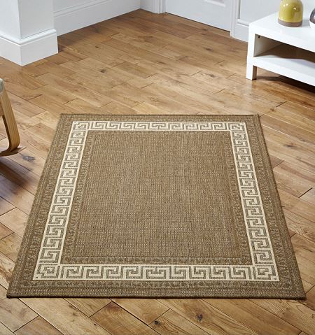 Greek Key Flatweave Runner Natural