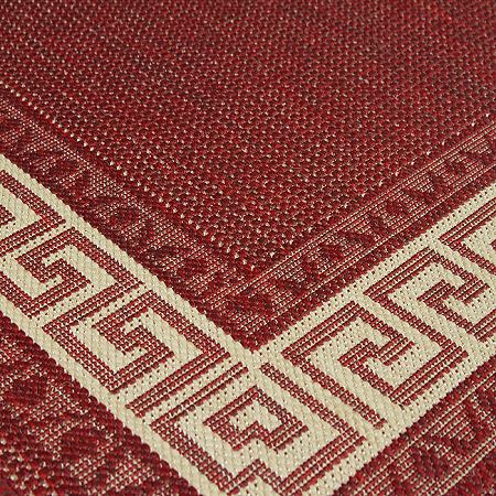 Greek Key Flatweave Rugs Red