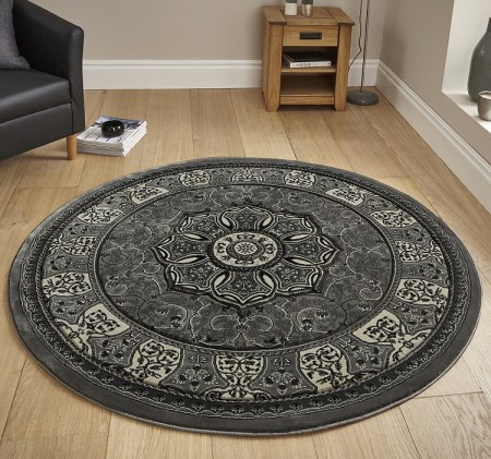 Heritage Round Rug 4400 Grey