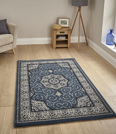 Heritage Round Rug 4400 Dark Blue