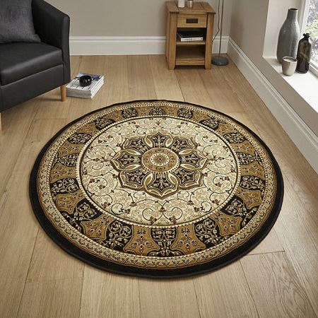 Heritage Circle Rug 4400 Black Cream