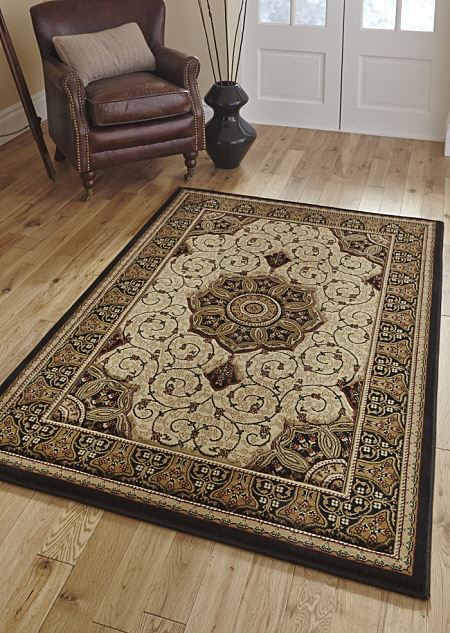 Heritage Rug Black Cream 4400