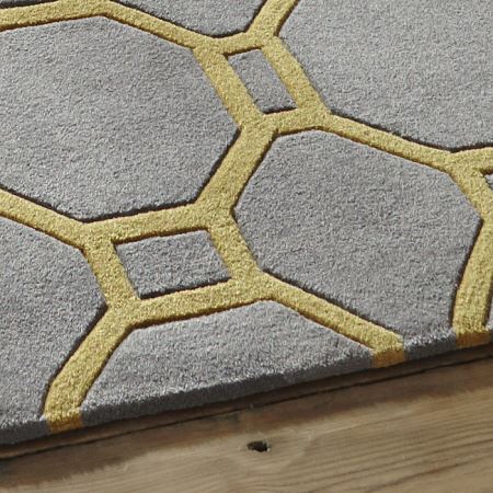 Hong Kong Rugs 4338 Grey Yellow