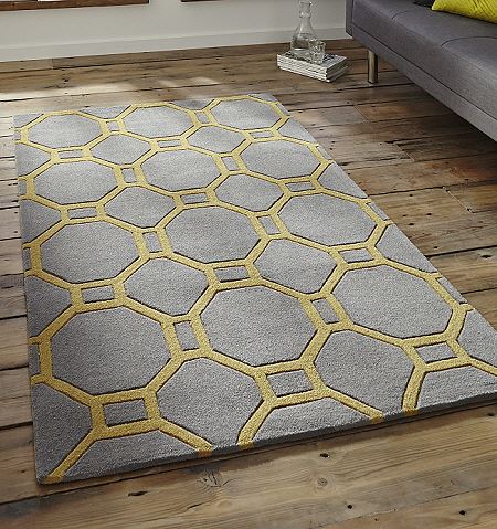 Hong Kong Rugs 4338 Grey Yellow