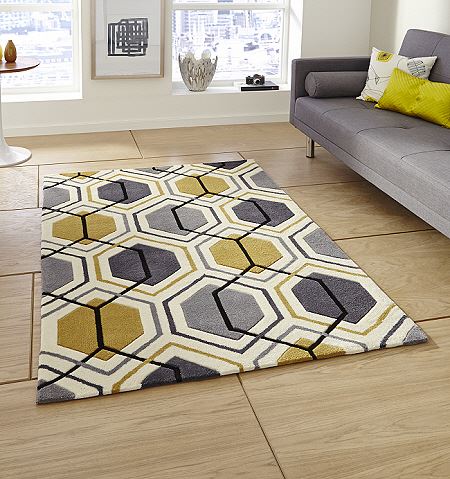 Hong Kong Rugs 7526 Grey Yellow