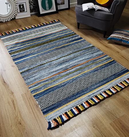 Kelim Rugs Blue Stripe