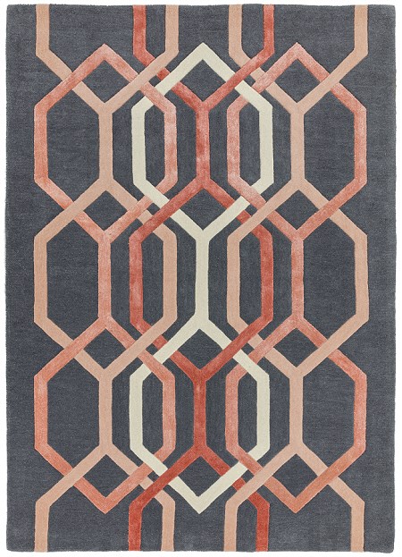 Matrix Rugs Hexagon Charcoal MAX66