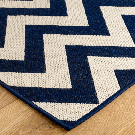 Flatweave Moda Chevron Rugs Blue