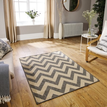 Flatweave Moda Chevron Grey