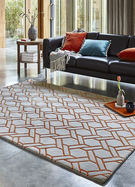 Nexus Rug Silver Orange FL01 