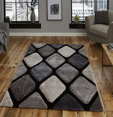 Noble House Rug NH9247 Black Grey