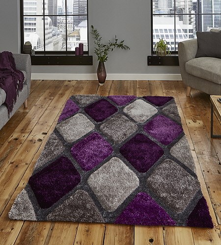 Noble House Rug NH9247 Grey Purple