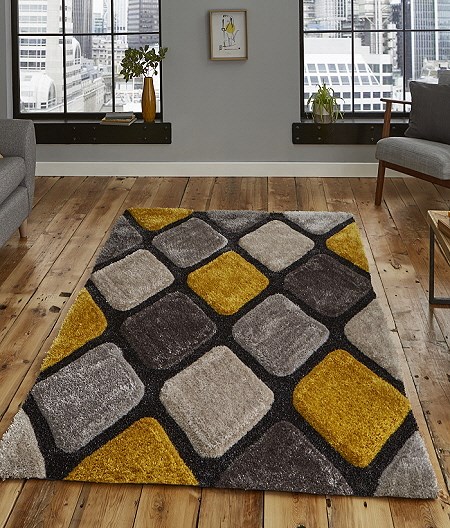 Noble House Rug NH9247 Grey Yellow