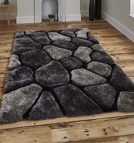 Noble House Rugs Black Grey 5858