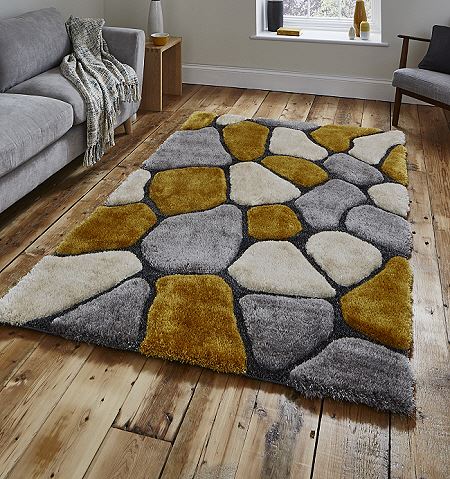 Noble House Rugs Grey Yellow 5858