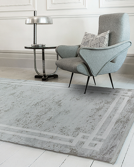 Olympia Rug OL01 Grey Pearl Border