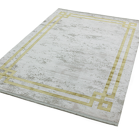 Olympia Rug OL02 Grey Gold Border