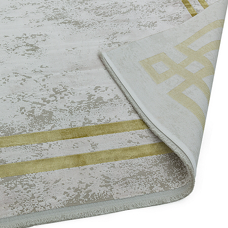 Olympia Rug OL02 Grey Gold Border