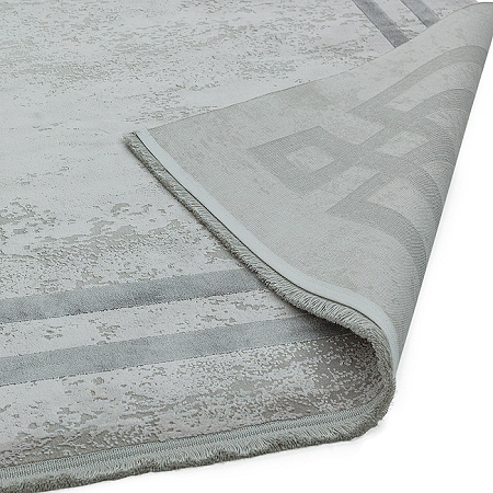 Olympia Rug OL03 Silver Grey Border