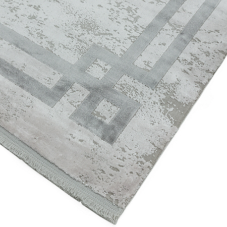 Olympia Rug OL03 Silver Grey Border