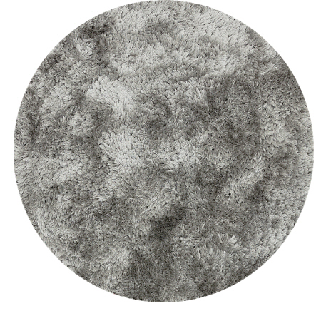 Plush Round Rugs Silver