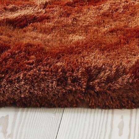 Plush Round Rugs Rust