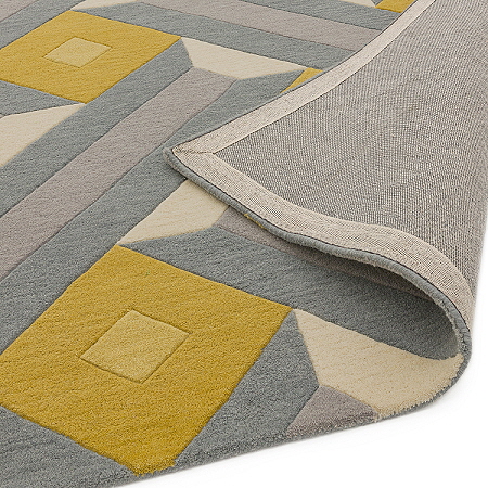 Reef Rug Motif Ochre Grey RF01