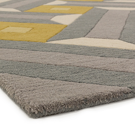 Reef Rug Motif Ochre Grey RF01