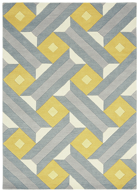 Reef Rug Motif Ochre Grey RF01