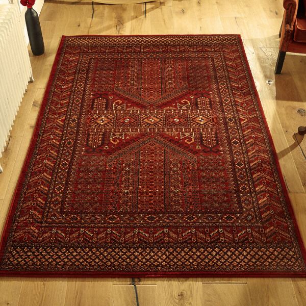 Wool Classic Rugs In Red 635R A Traditional Wool Pile Wilton Rug Large Sizes 