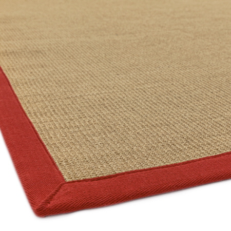 Sisal Runners Natural/Red Border