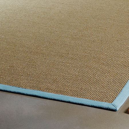 Sisal Rugs Natural/Aqua Border