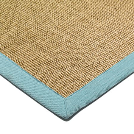 Sisal Rugs Natural/Aqua Border