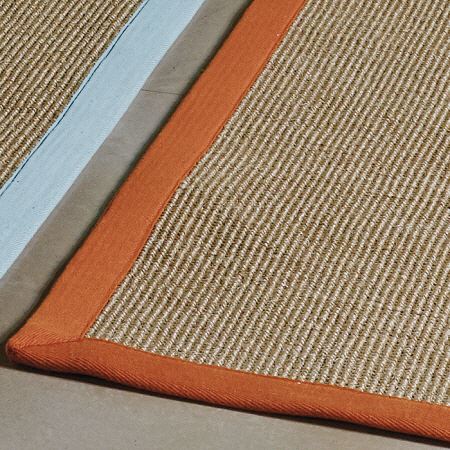 Sisal Rugs Natural/Orange Border