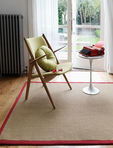 Sisal Rugs Natural/Red Border